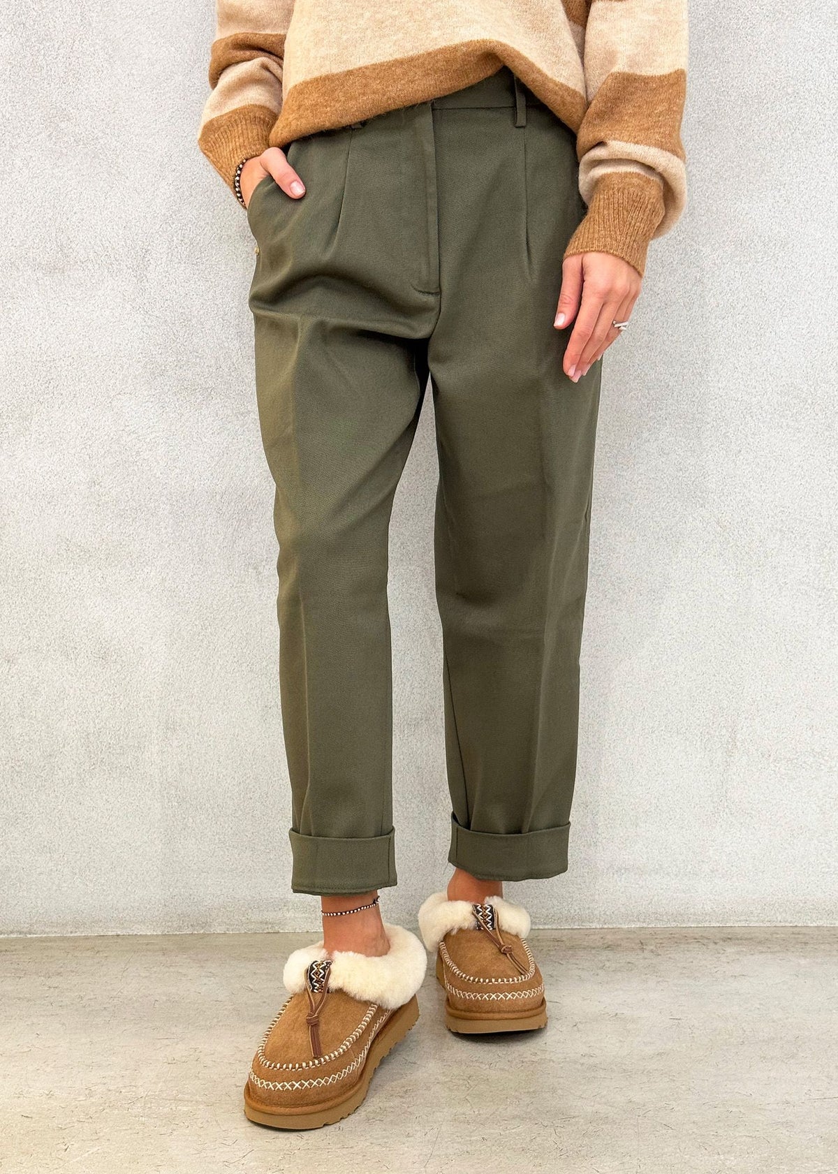 Pantalone lungo WHITE SAND RITA 24WSD09 300 27 - Verde militare