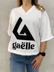 T-Shirt scollo V GAELLE PARIS GAABW04496 - Bianca