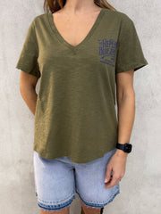 T-Shirt REPLAY Scollo V W3084D.000.22336 833 - Verde militare