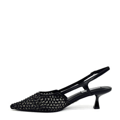 Slingback STEVE MADDEN LEGACI - Black Rhinestone Mesh