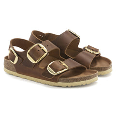 Ciabatta Birkenstock 1024067 Milano Big Buckle Cognac