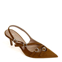 Slingback DIVINE FOLLIE 1830 Camoscio Cuoio