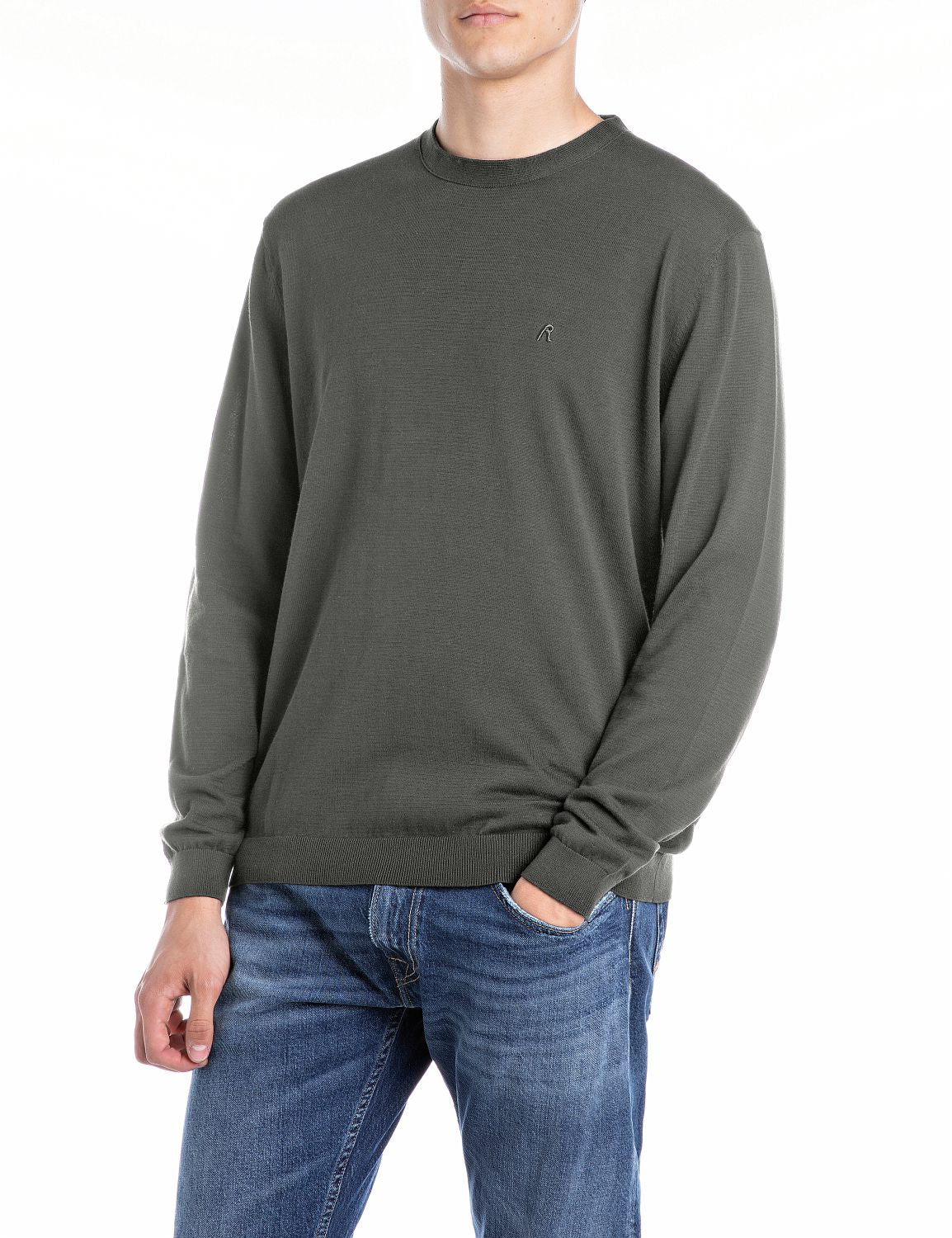 Pullover REPLAY UK4703.000.G23726. 810 - Verde militare