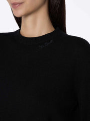 SAINT BARTH Sorbonne Half Neck Sweater 00038G - Black