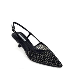 Slingback STEVE MADDEN LEGACI - Black Rhinestone Mesh