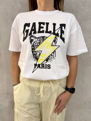 T-Shirt paricollo GAELLE PARIS GAABW04524 - Bianca